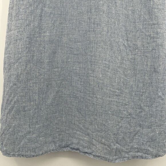 Faherty Hana 100% Linen Shirt Dress Blue Basket Weave Button Collared‎ Size XS - Picture 9 of 11